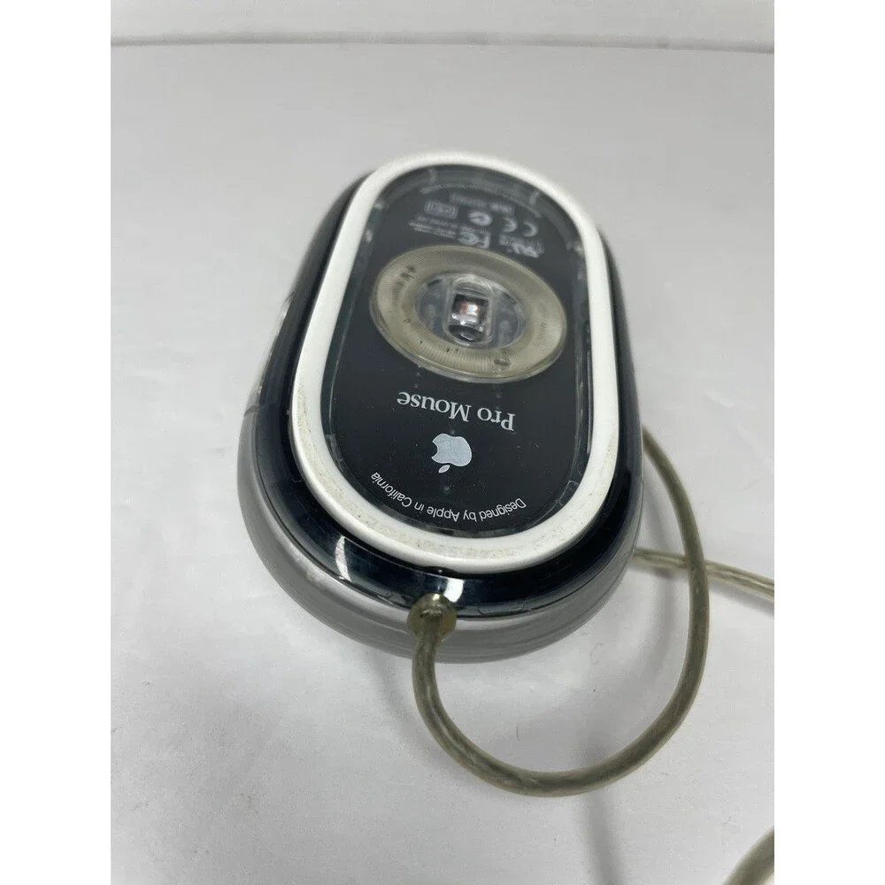 Vintage Apple Pro Mouse M5769 Black Clear USB Wired Optical Tested